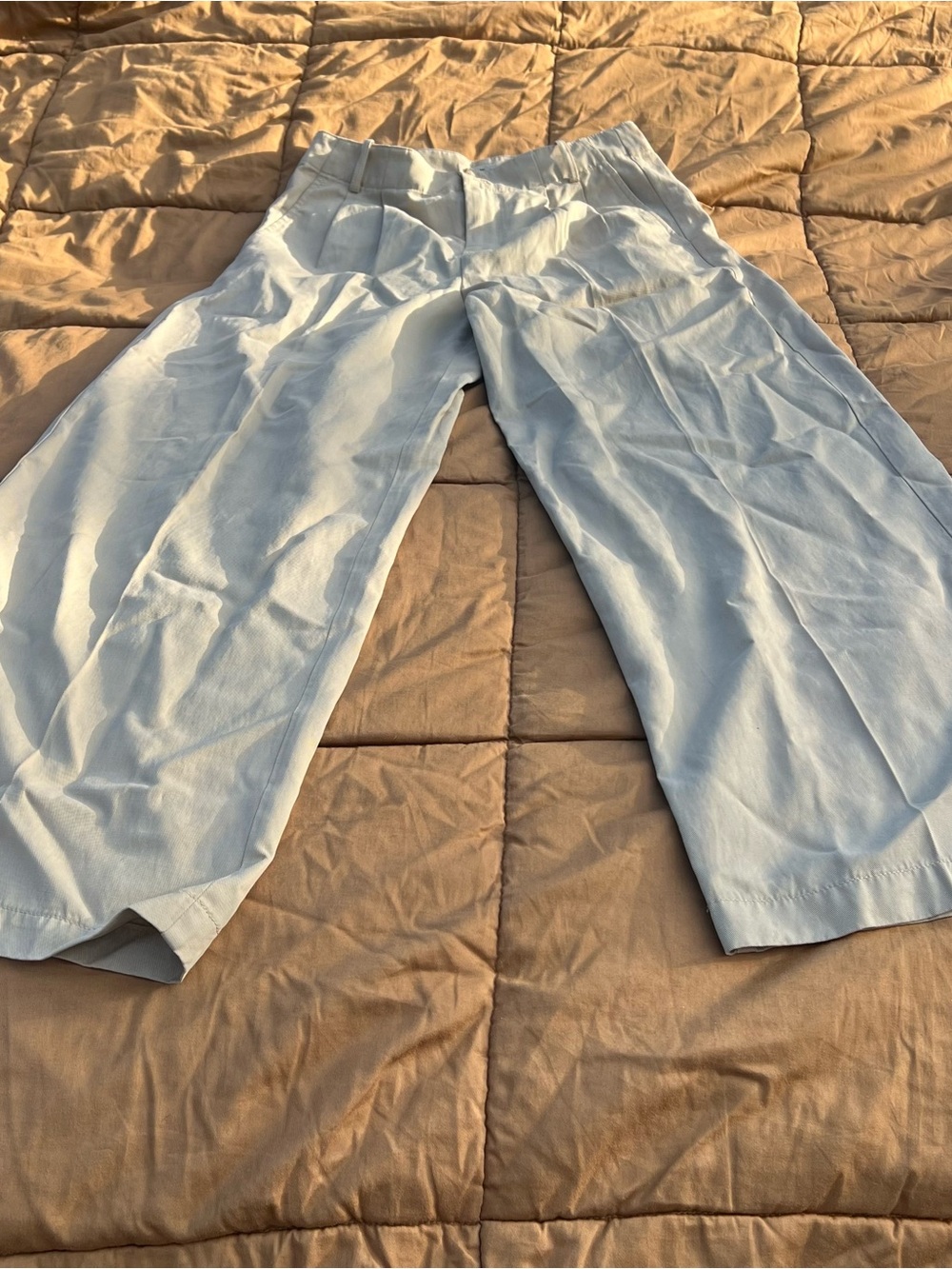 NWT Madewell Harlowe Wide Leg Pleated Pants Khaki Old Money Quiet Luxury Size 6